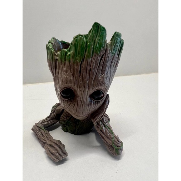 2019 Baby Groot Lot of 2. 2 Set of Flower Pot~Pen-Candy~Holder~Marvel - Picture 2 of 4